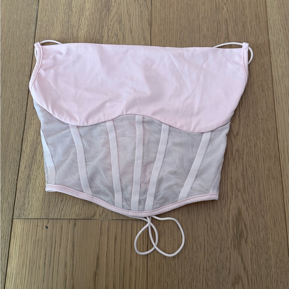 PINK STRAPLESS CORSET GOING OUT TOP